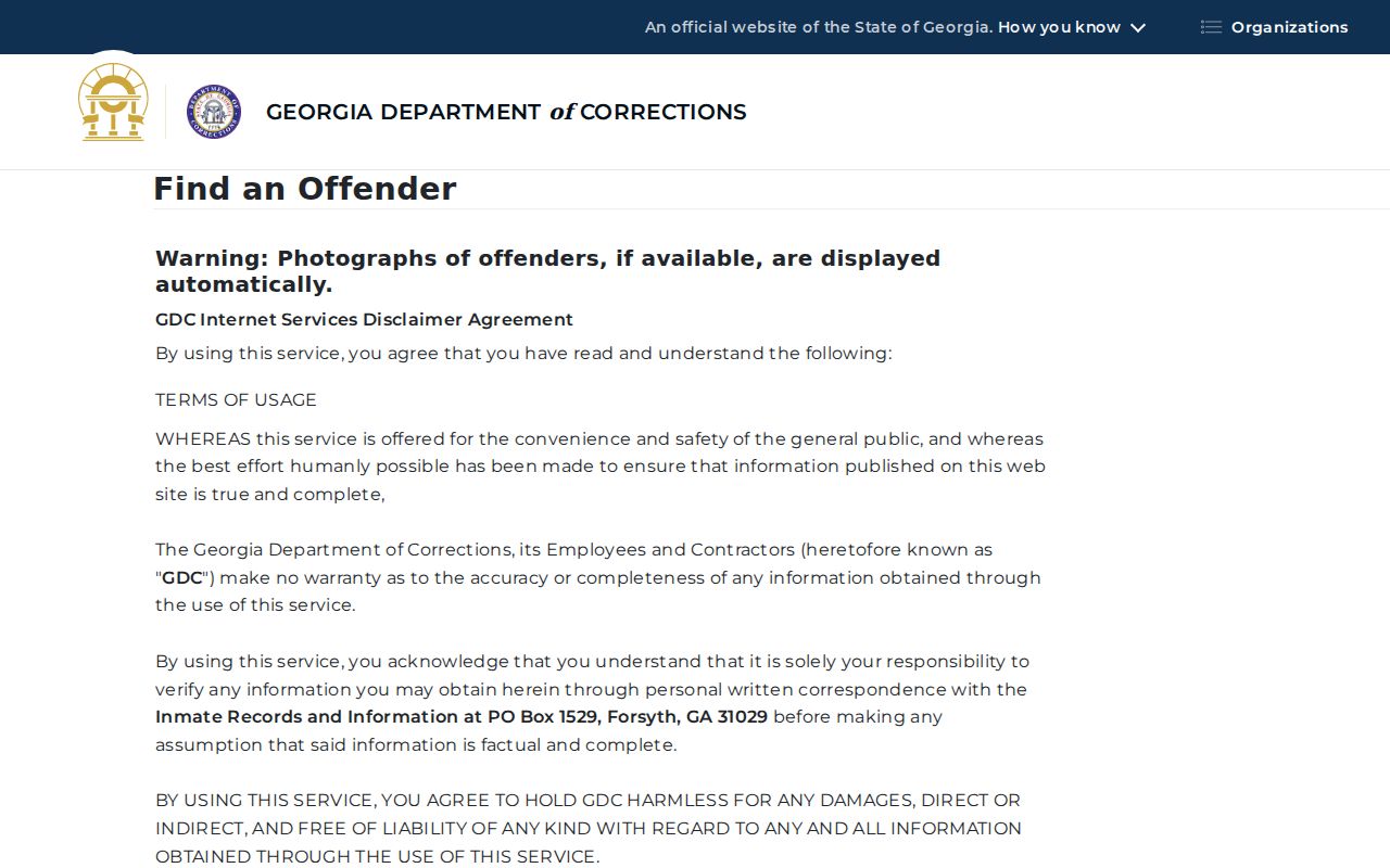 Mitchell County arrest record follow-up in GDC offender form