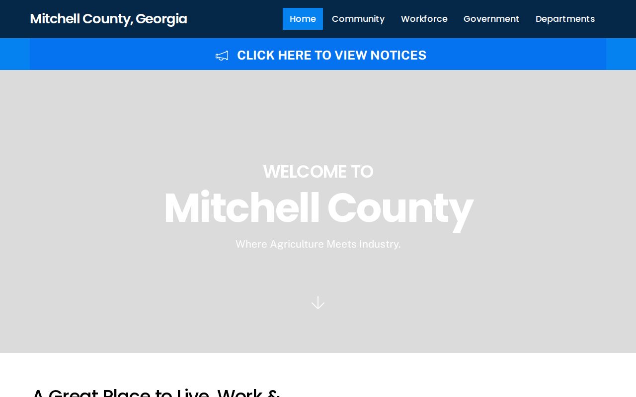 Mitchell County government website for courthouse and county offices
