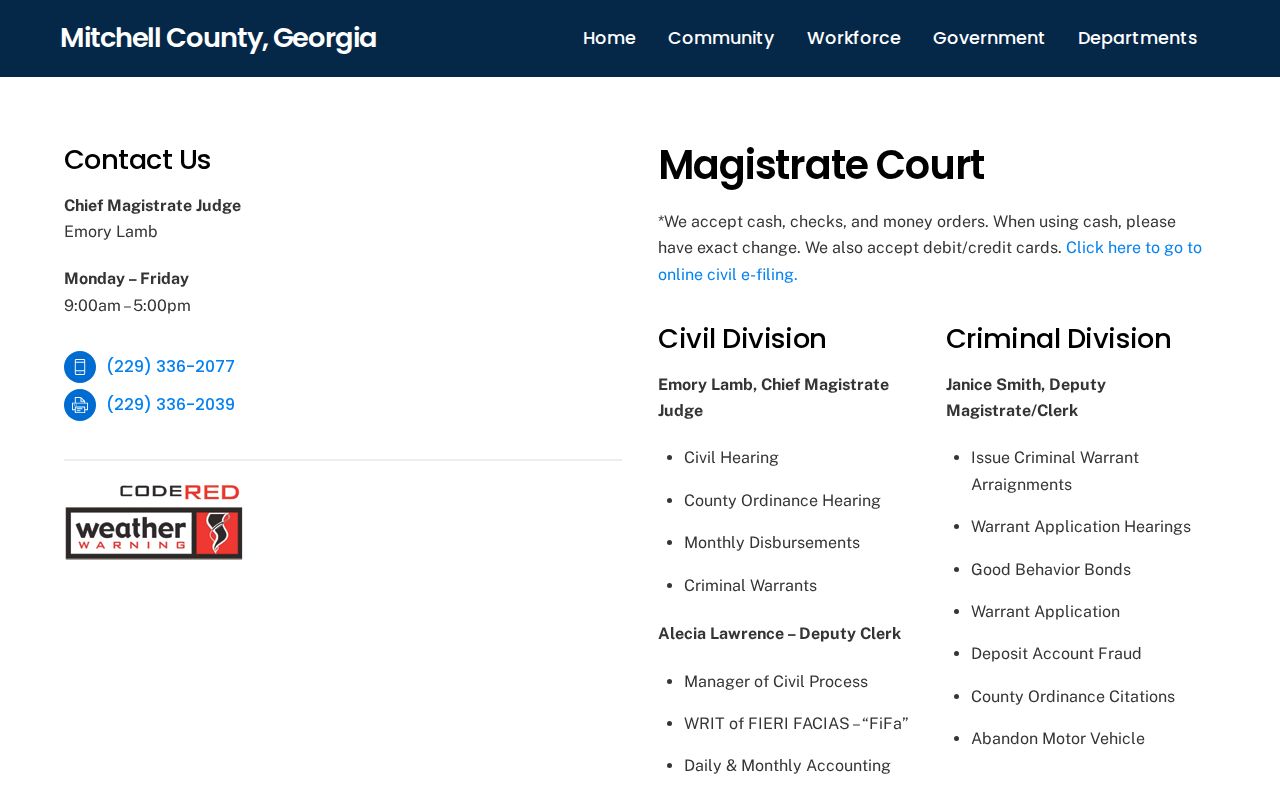 Mitchell County criminal court warrant case information